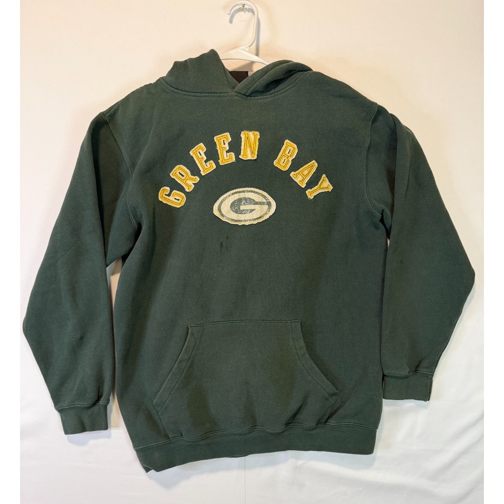 Vintage Green Bay Packers Hoodie Sweatshirt Men's L NFL Team Apparel Green